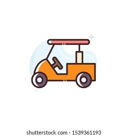 Golf Cart vector illustration. Outline filled Travel & Tourism icons.