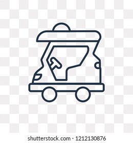 Golf cart vector outline icon isolated on transparent background, high quality linear Golf cart transparency concept can be used web and mobile