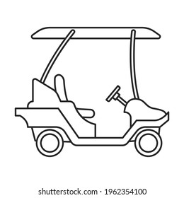 Golf cart vector outline icon. Vector illustration buggy car on white background. Isolated outline illustration icon of golf cart .