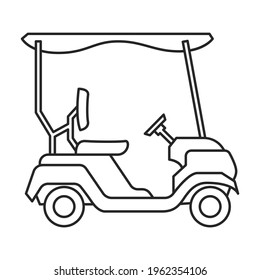 Golf cart vector outline icon. Vector illustration buggy car on white background. Isolated outline illustration icon of golf cart .