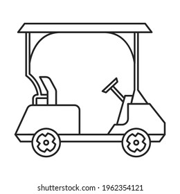 Golf cart vector outline icon. Vector illustration buggy car on white background. Isolated outline illustration icon of golf cart .