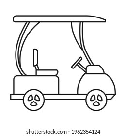 Golf cart vector outline icon. Vector illustration buggy car on white background. Isolated outline illustration icon of golf cart .