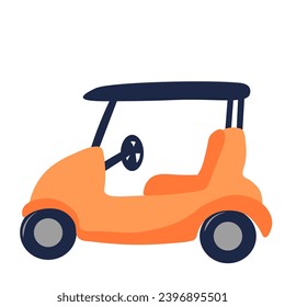 A golf cart. Vector stock illustration. In a cartoon style. Isolated on a white background.