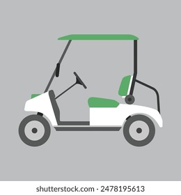 Golf cart vehicle flat vector illustration