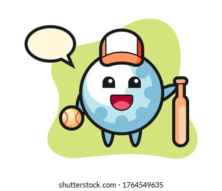 Golf cartoon as a baseball player