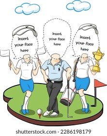 Golfcartoon-Charakter für Dich Karikatur