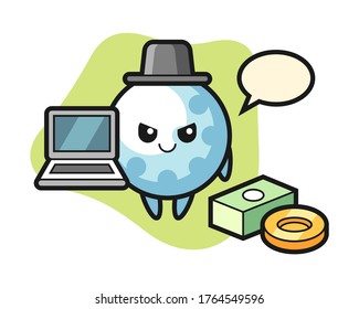 Golf cartoon as a hacker
