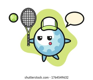 Golf cartoon as a tennis player