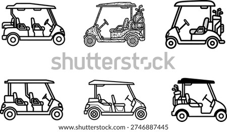golf carts in various designs and styles for transportation and recreation purposes