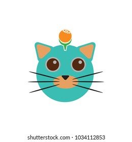 Golf Cat Logo Icon Design