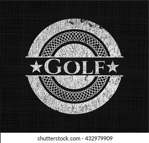 Golf chalk emblem, retro style, chalk or chalkboard texture