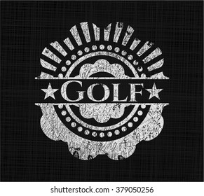Golf chalkboard emblem written on a blackboard