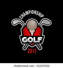 Golf championship 2017 emblem icon logo vector