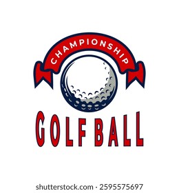 Golf championship logo design icon vector. Golf ball logo design template