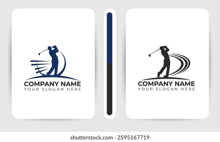 Golf Championship Logo Design with Player Silhouette