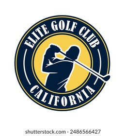 Golf championship logo emblem design illustration