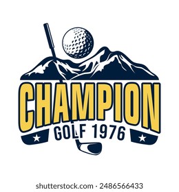 Golf championship logo emblem design illustration