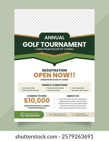 Golf Championship or Tournament Flyer Poster Design Template