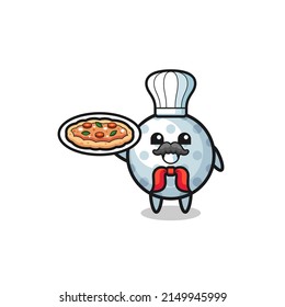 golf character as Italian chef mascot , cute design