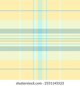 Golf check tartan plaid, refresh background vector pattern. Graphical seamless fabric textile texture in yellow and light colors.