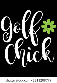 Golf chick vector art design, eps file. design file for t-shirt. svg, eps cuttable design file