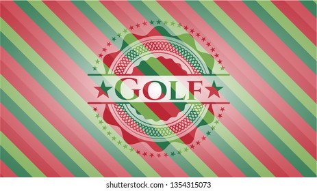 Golf christmas emblem.