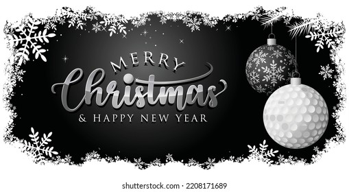 Golf christmas greeting card - Silver