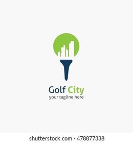 Golf City logo, labels and emblems. Vector Illustration