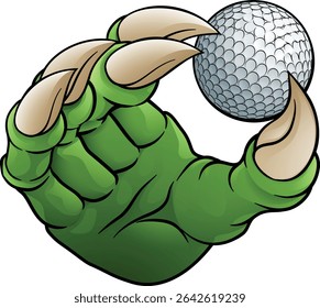 Uma garra de golfe mostra uma águia ou um monstro animal segurando uma bola