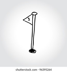 golf clip art cartoon doodle - vector illustration