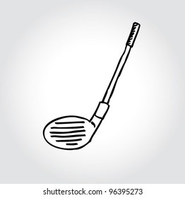 golf clip art cartoon doodle - vector illustration