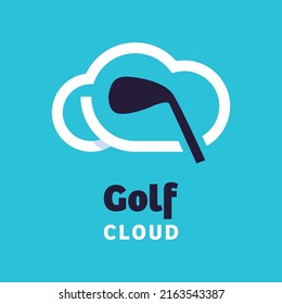 Golf with cloud logo vector design symbol graphic icon sign illustration creative idea