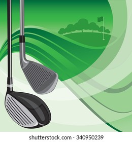 Golf Club Background Two Golf Clubs Stock Vector (Royalty Free ...