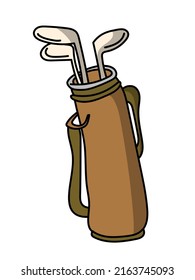 Golf Club Bag Clipart Vector Illustration Isolated