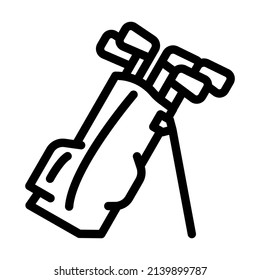 golf club bag line icon vector. golf club bag sign. isolated contour symbol black illustration