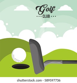 golf club ball field hole one poster