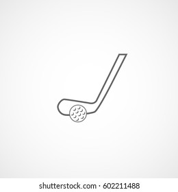 Golf Club And Ball Line Icon On White Background