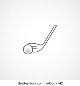 Golf Club And Ball Line Icon On White Background