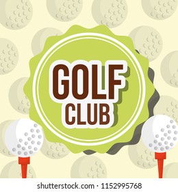 golf club ball on tee and background label