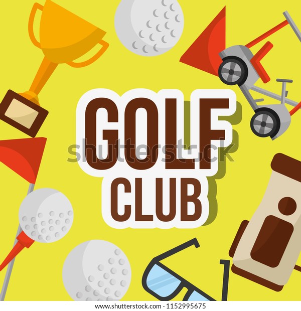 golf club ball\
trophy car bag flag\
glasses