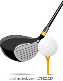 Golf Club And Ball Vector