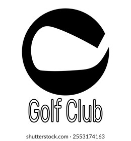 Golf club and ball vector icons on white background