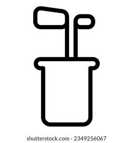 Golf club basket line icon. Golf equipment vector illustration isolated on white. Golfing sport outline style designed for and app.
