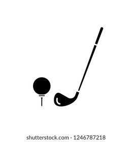 Golf club black icon, vector sign on isolated background. Golf club concept symbol, illustration 