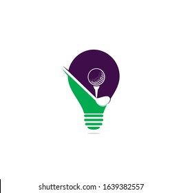 Golf club bulb shape concept logo design. Golf championship or golf tournament sign.	