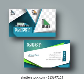 Golf Club Business Card Vector Template.