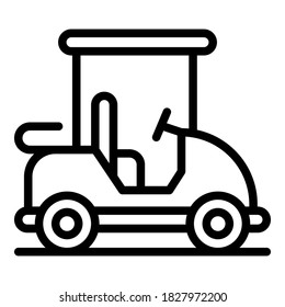 Golf club cart icon. Outline golf club cart vector icon for web design isolated on white background