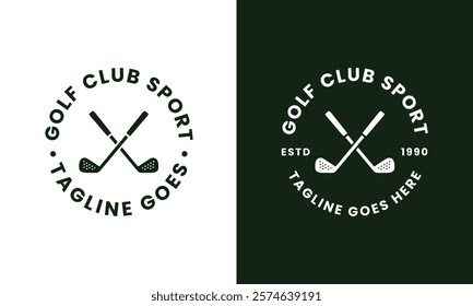 Golf club circular stamp logo emblem design