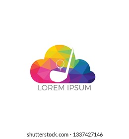 Golf club cloud shape logo design. Golf championship or golf tournament sign.