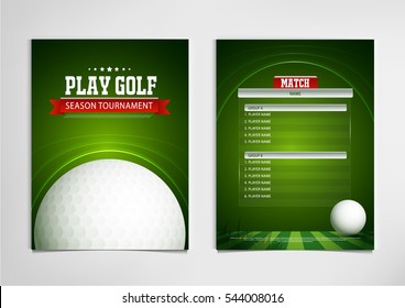 Golf club competition tournament template poster or banner vector design.